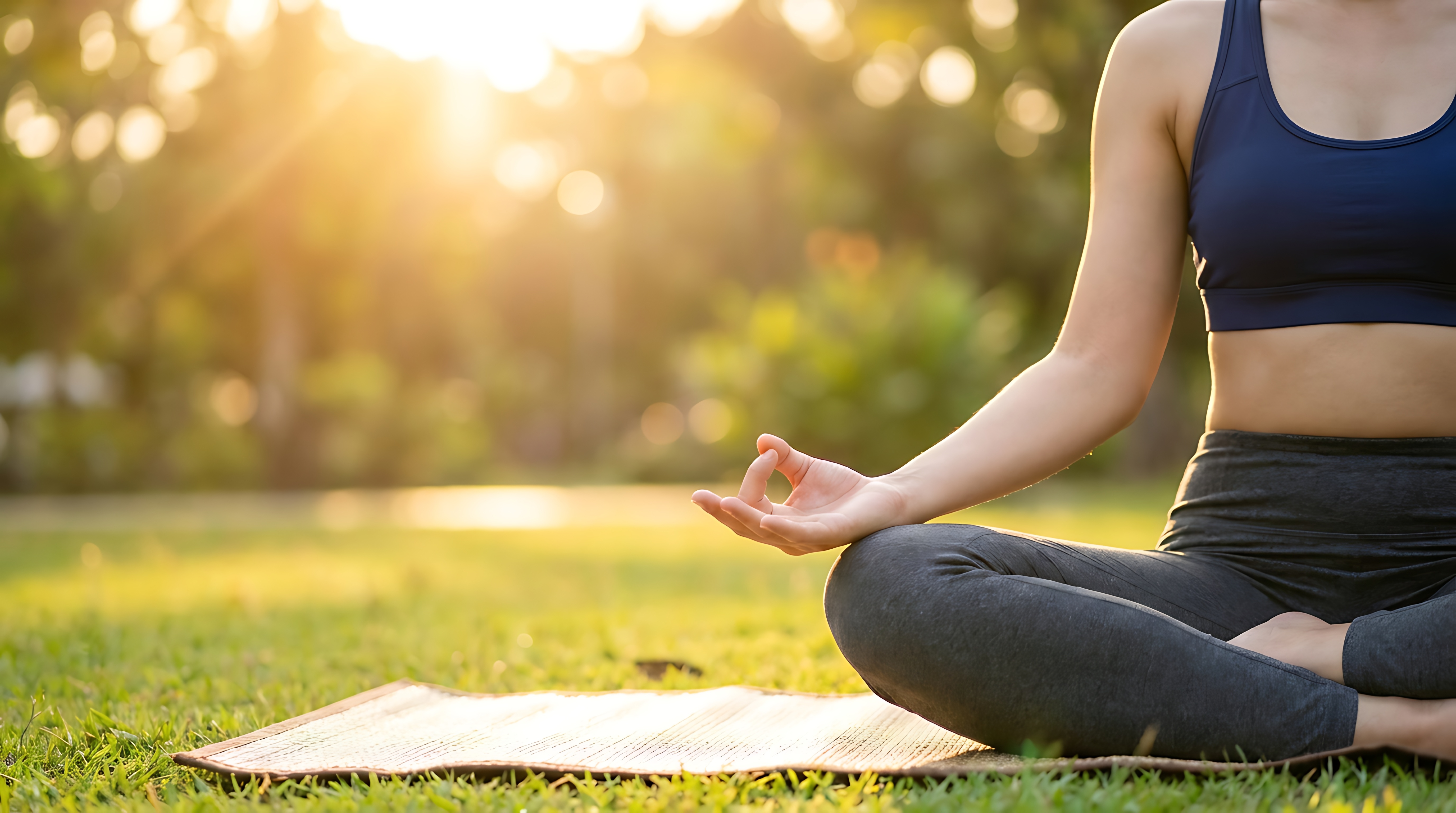 Outdoor yoga at golden hour